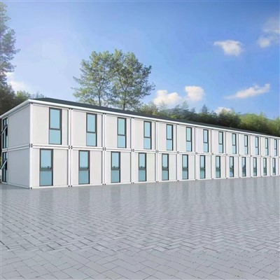 Montera containerhuset prefabricerat